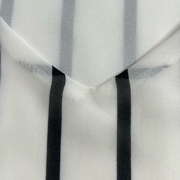 Torrid New Tank Striped Georgette Double Layer Swing Top Off White Black 3X NWT - Picture 7 of 14